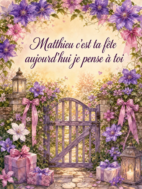 Carte bonne fête Matthieu
