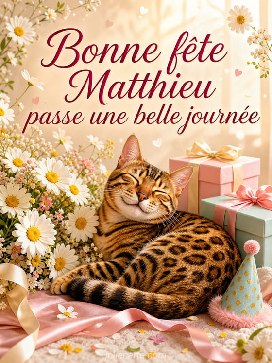 Carte bonne fête Matthieu