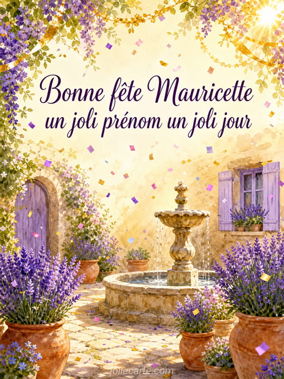 Carte bonne fête Mauricette