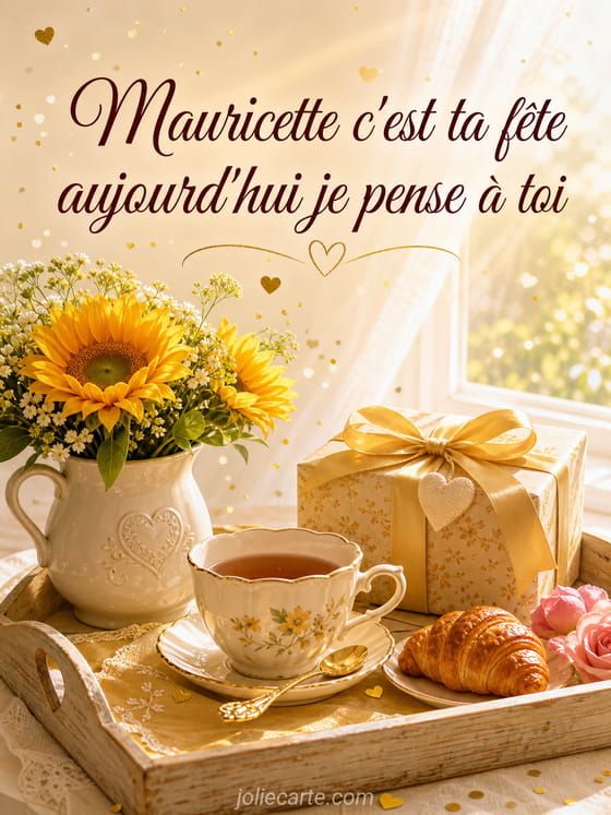 Carte bonne fête Mauricette