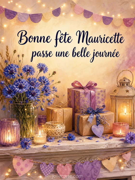 Carte bonne fête Mauricette