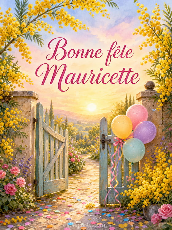 Carte bonne fête Mauricette