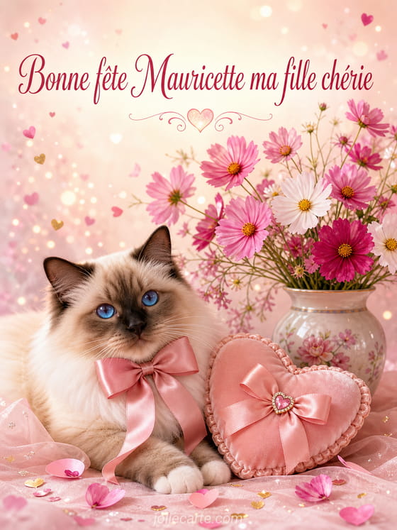 Carte bonne fête Mauricette