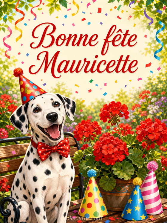 Carte bonne fête Mauricette