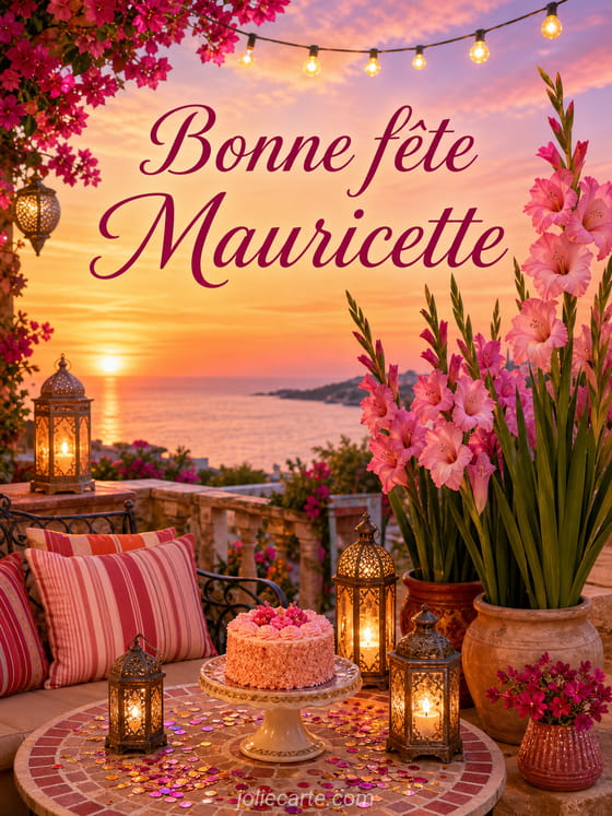 Carte bonne fête Mauricette