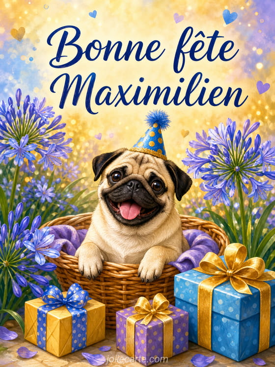 Carte bonne fête Maximilien