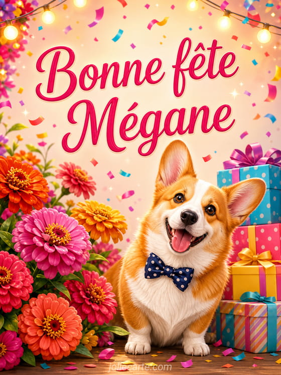 Carte bonne fĂȘte MĂ©gane