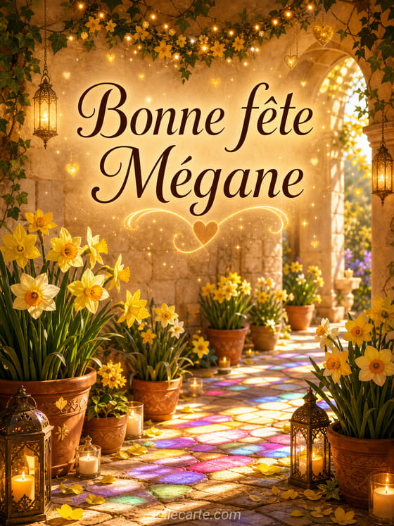 Carte bonne fĂȘte MĂ©gane