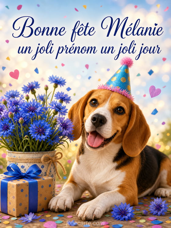 Carte bonne fête Mélanie