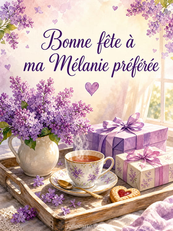Carte bonne fête Mélanie