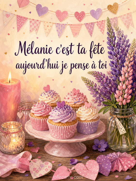 Carte bonne fête Mélanie