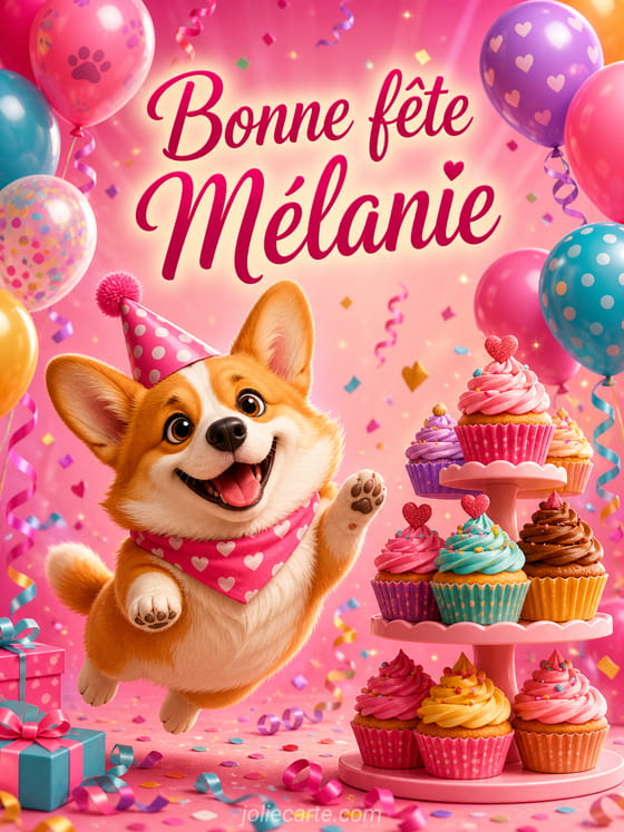 Carte bonne fête Mélanie