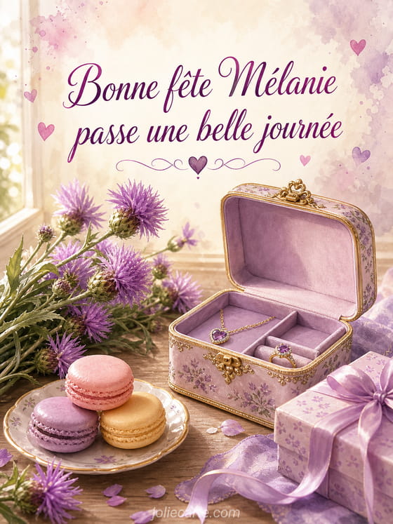 Carte bonne fête Mélanie