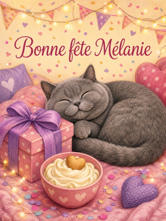 Carte bonne fête Mélanie