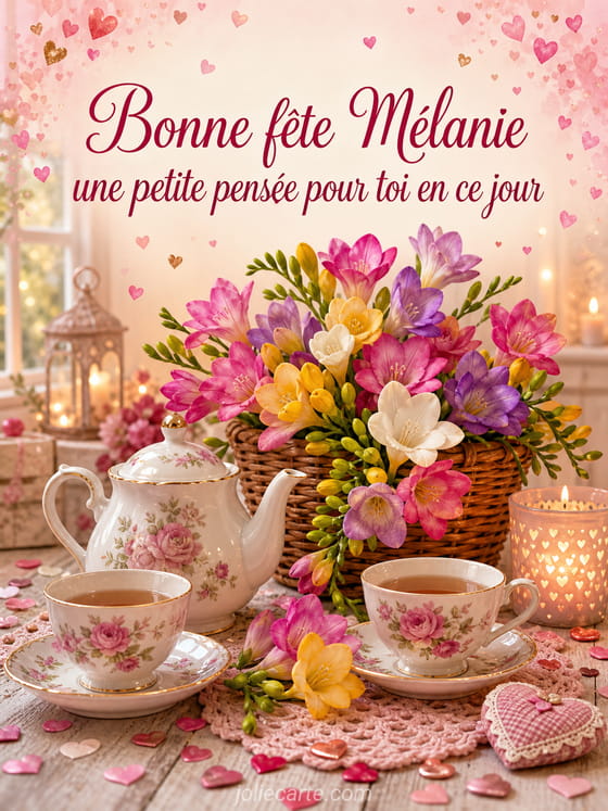 Carte bonne fête Mélanie