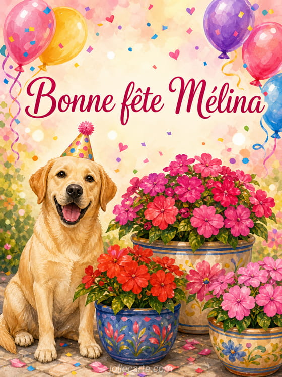 Carte bonne fête Mélina