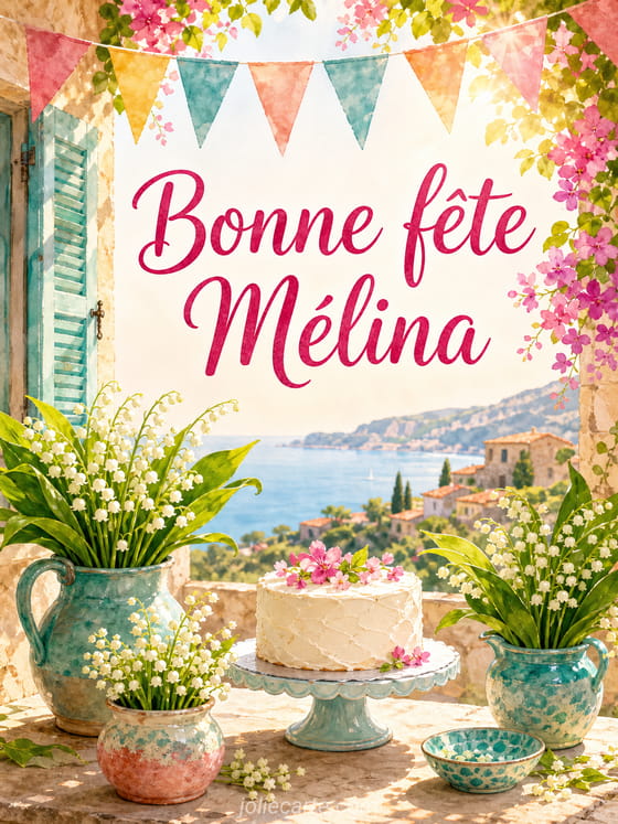 Carte bonne fête Mélina