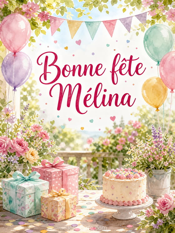 Carte bonne fête Mélina