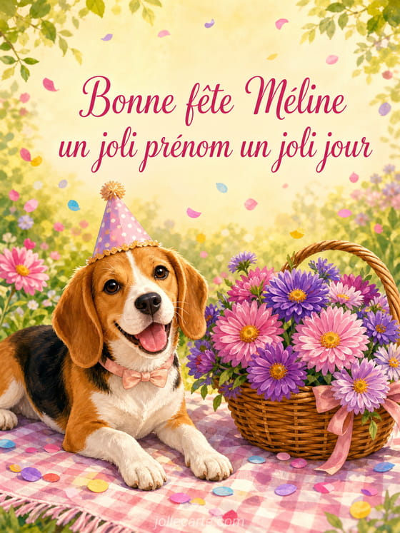 Carte bonne fĂȘte MĂ©line