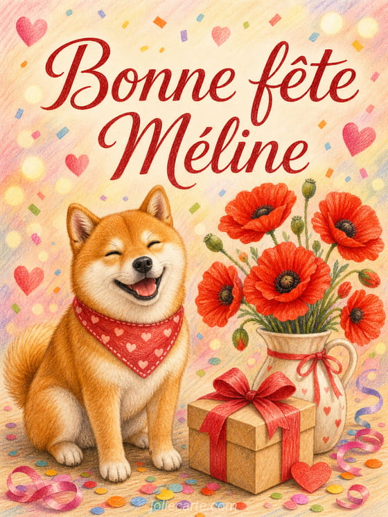 Carte bonne fĂȘte MĂ©line