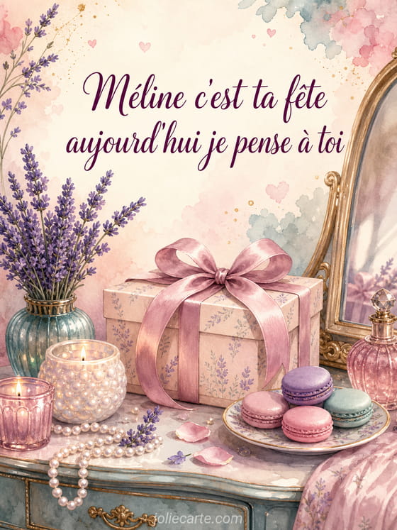 Carte bonne fĂȘte MĂ©line