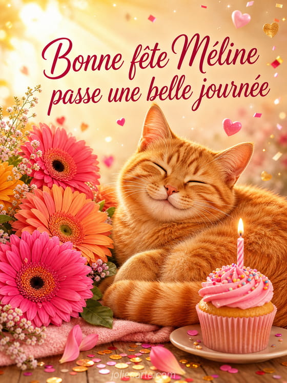Carte bonne fĂȘte MĂ©line