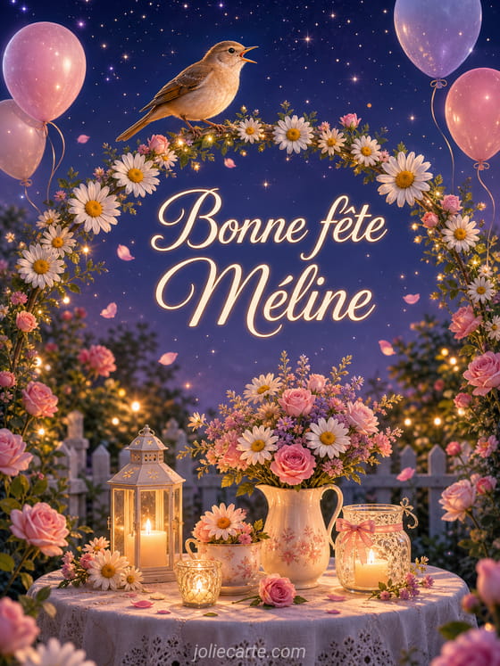 Carte bonne fĂȘte MĂ©line