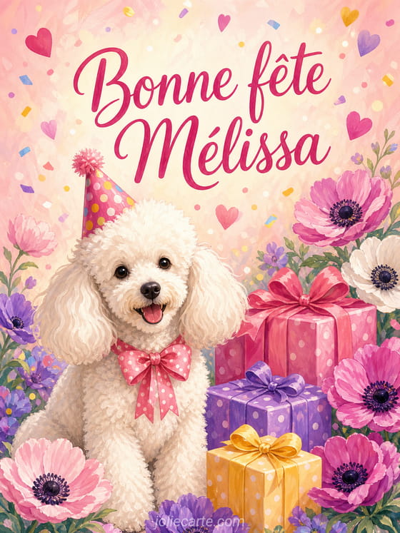 Carte bonne fête Mélissa