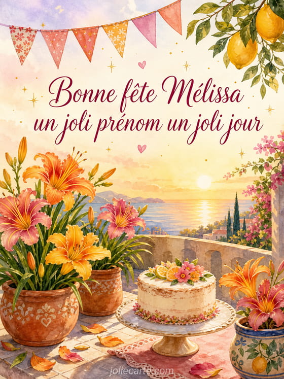 Carte bonne fête Mélissa