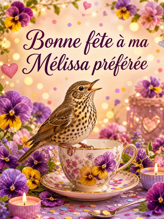 Carte bonne fête Mélissa
