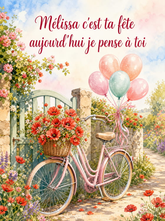 Carte bonne fête Mélissa