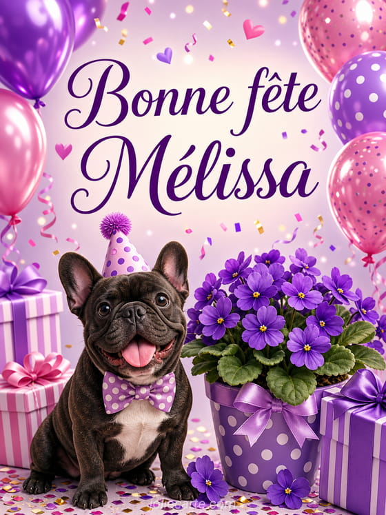 Carte bonne fête Mélissa