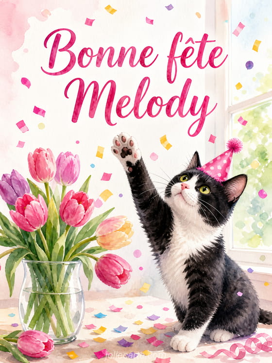 Carte bonne fĂȘte Melody