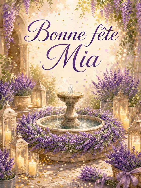 Carte bonne fête Mia