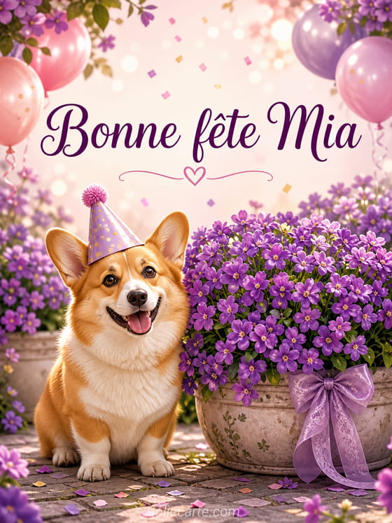 Carte bonne fête Mia