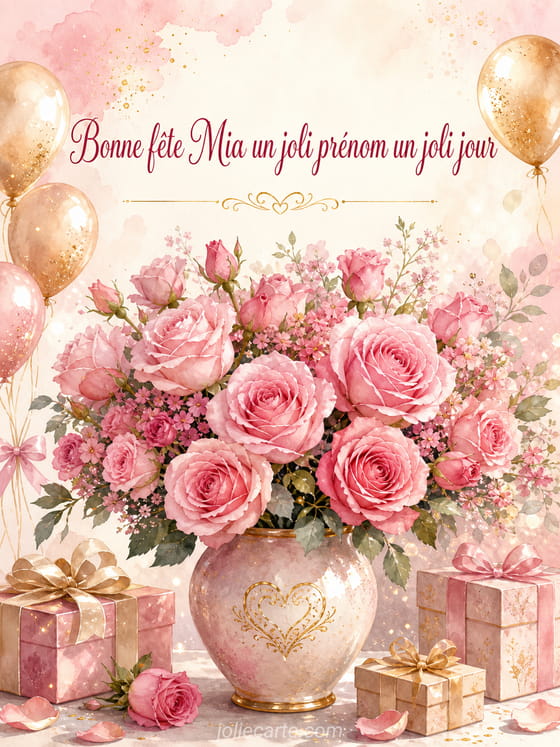 Carte bonne fête Mia