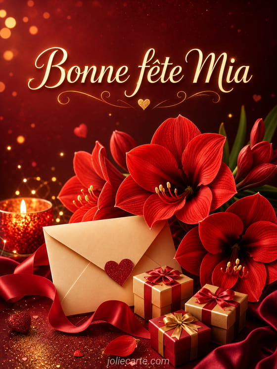 Carte bonne fête Mia