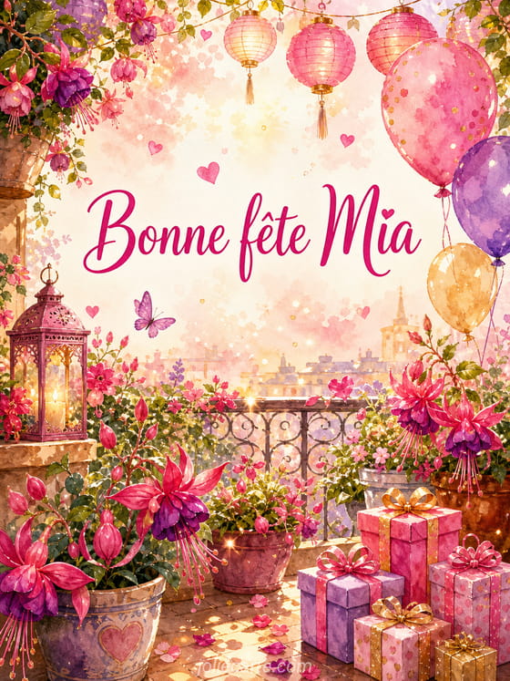 Carte bonne fête Mia