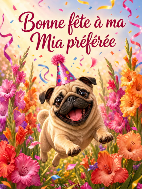 Carte bonne fête Mia