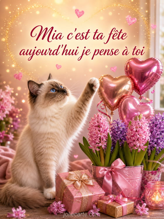 Carte bonne fête Mia