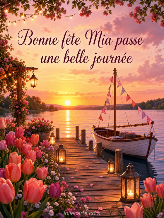 Carte bonne fête Mia