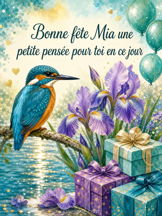 Carte bonne fête Mia
