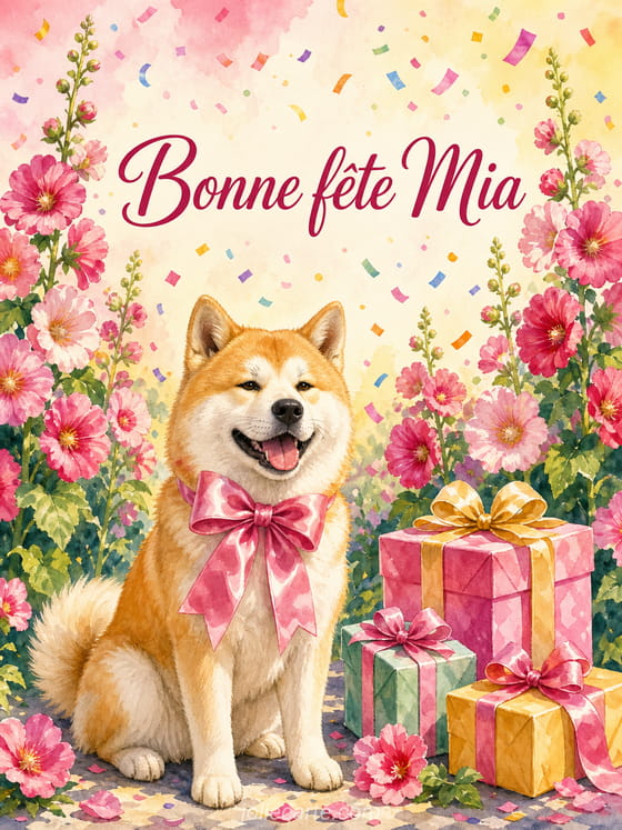 Carte bonne fête Mia