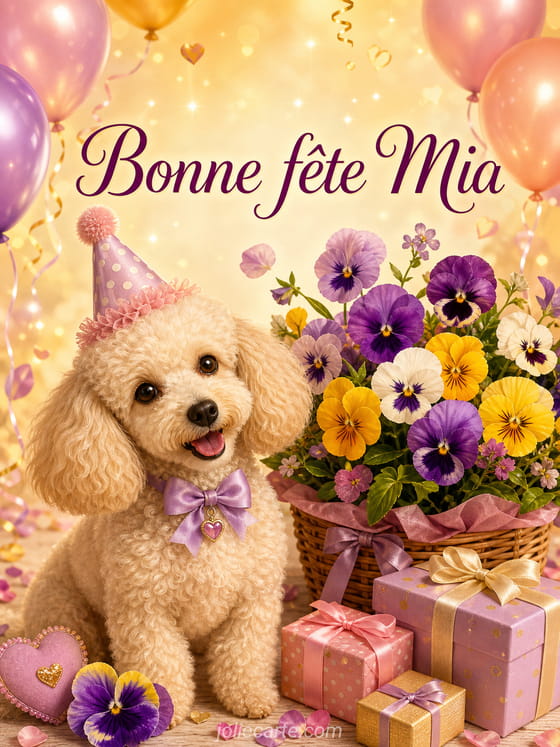 Carte bonne fête Mia