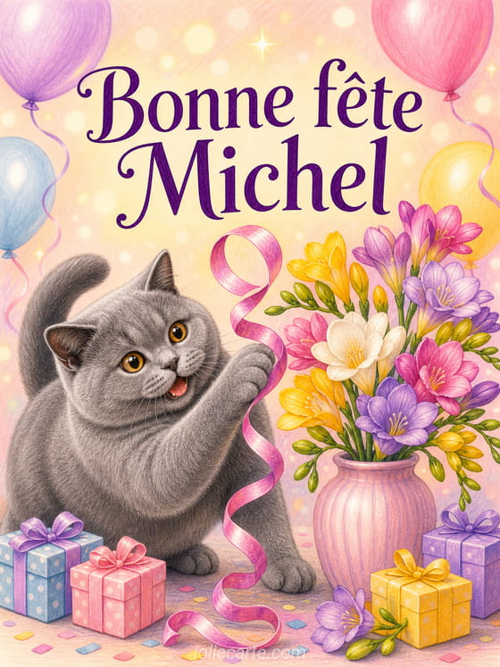 Carte bonne fête Michel