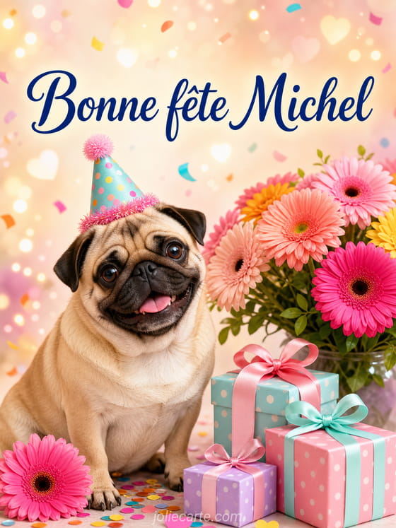 Carte bonne fête Michel