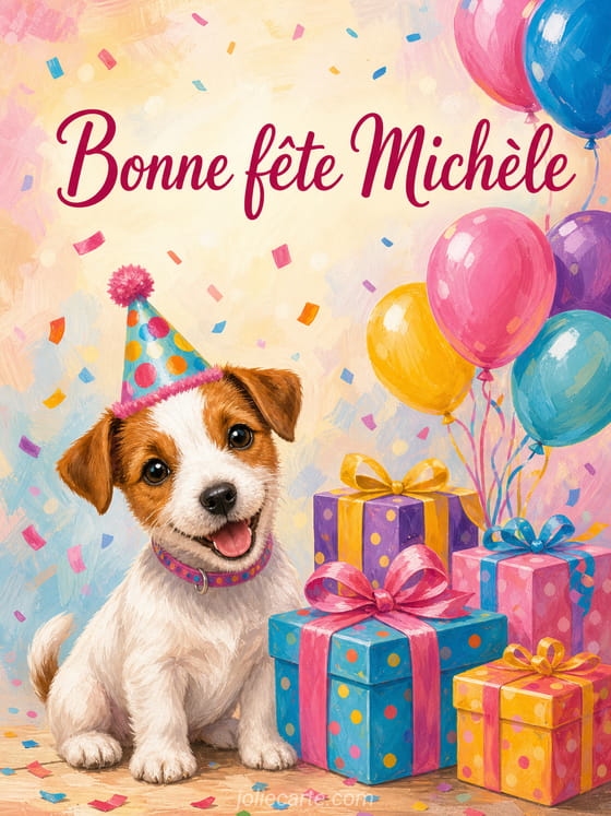 Carte bonne fĂȘte MichĂšle