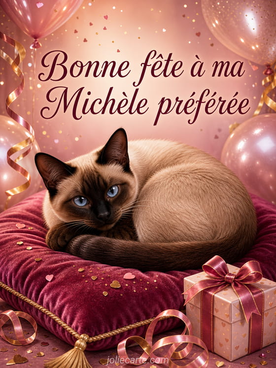 Carte bonne fĂȘte MichĂšle