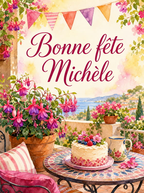 Carte bonne fĂȘte MichĂšle