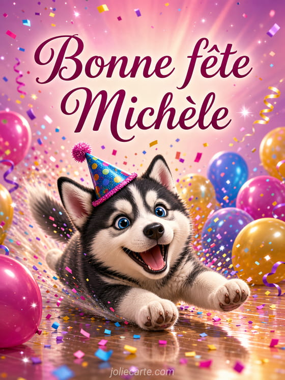 Carte bonne fĂȘte MichĂšle